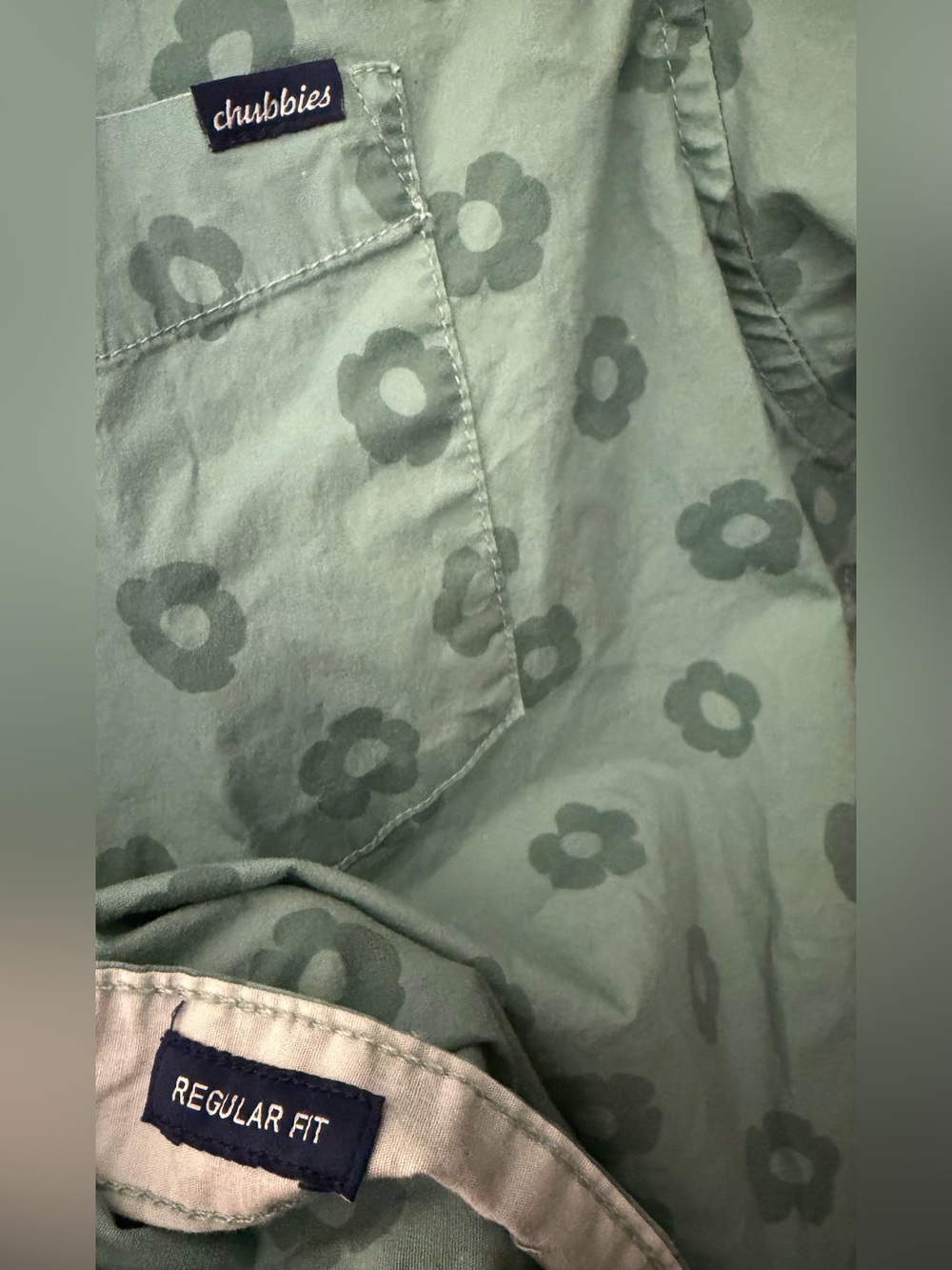 Chubbies Stretch Cotton Regular Fit in Green Floral Print, Size L - Picture 6 of 10
